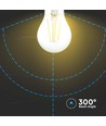 E27 6W LED filament pære - A60, klart glas, 600lm