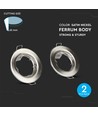 2 stk. GU10 downlight kit - Rund, satin nikkel, hul: Ø6,5 cm, mål: Ø8 cm