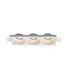 3xGU10 indbygningsspot i gips, rund - Hvid, IP20, Hul: 285x105 mm, Mål: 280x100x40 mm
