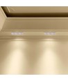 3xGU10 indbygningsspot i gips, rund - Hvid, IP20, Hul: 285x105 mm, Mål: 280x100x40 mm