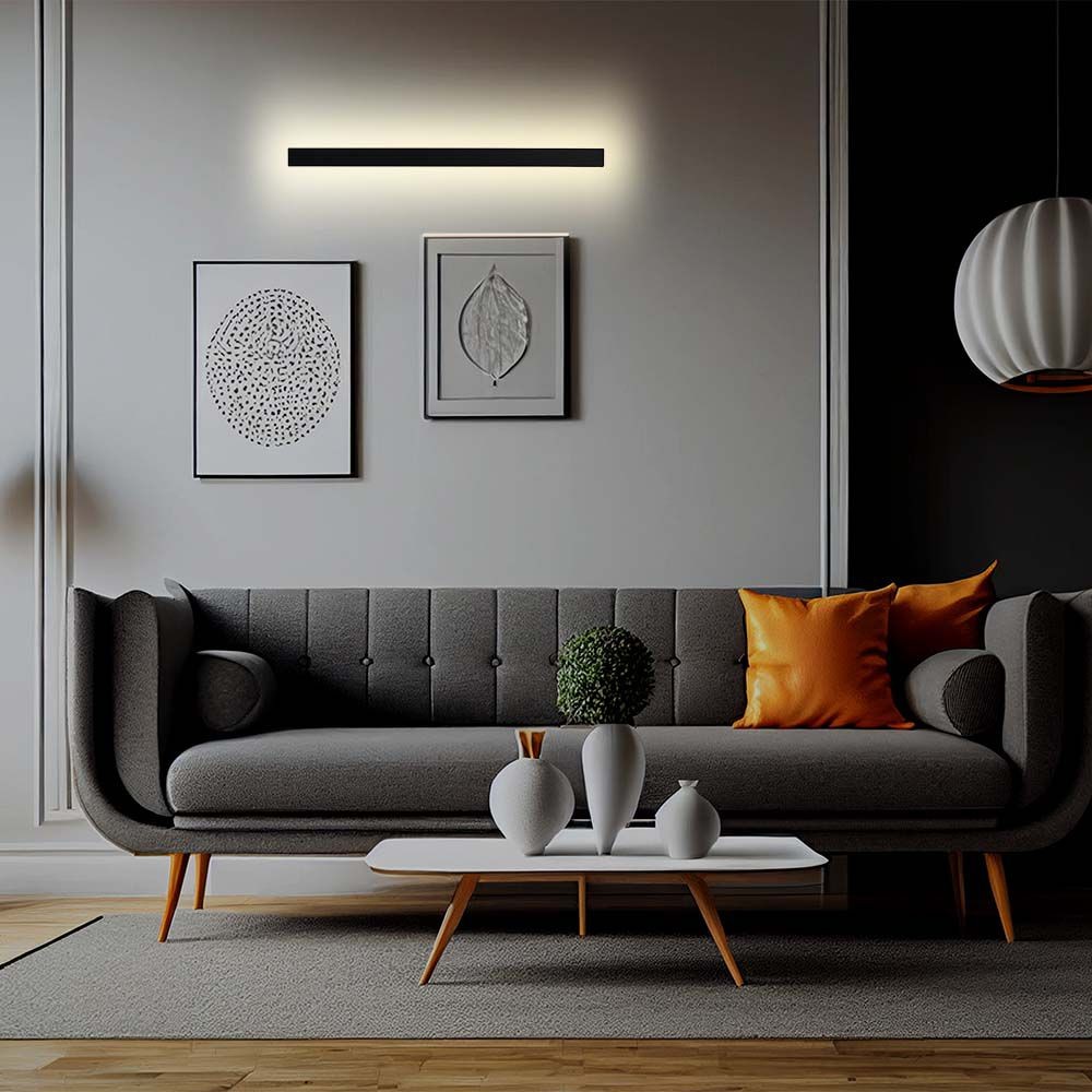 20W LED lineær væglampe, 101cm - IP65, 4000K, antracit, 1010x60x50mm - Kulør : Neutral billede