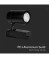 35W 3-faset skinnespot - 3000lm, 24 grader, sort, 3000K, IP20, 4-leder tracklight