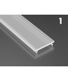 Aluprofil Type D til indendørs IP20 LED strip - Lav, 1 meter, sort, vælg cover