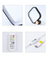 Firkantet RGBIC lampe - 15x15cm, Bluetooth, 5V USB