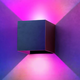 6W CUBIC RGB+CCT væglampe - IP65, Tuya Smart, WiFi, sort, firkantet, op/ned, justerbar, inde / ude, inkl. lyskilde