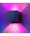 6W CUBIC væglampe - IP65, RGB+CCT, Zigbee, sort, firkantet, op/ned, justerbar, inde / ude, inkl. lyskilde