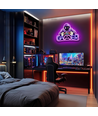 Gamer neon skilt med LED lys - Stor model 39x33 cm, perfekt til gaming værelse