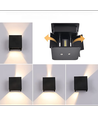 LEDlife RGB+CCT CUBIC 6W væglampe - Zigbee, sort, firkantet, op/ned, justerbar, inde / ude, IP65, inkl. lyskilde