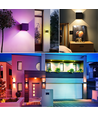 6W CUBIC væglampe - IP65, RGB+CCT, Zigbee, sort, firkantet, op/ned, justerbar, inde / ude, inkl. lyskilde