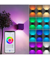6W CUBIC væglampe - IP65, RGB+CCT, Zigbee, sort, firkantet, op/ned, justerbar, inde / ude, inkl. lyskilde