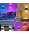 6W CUBIC væglampe - IP65, RGB+CCT, Zigbee, sort, firkantet, op/ned, justerbar, inde / ude, inkl. lyskilde