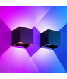 6W CUBIC væglampe - IP65, RGB+CCT, Zigbee, sort, firkantet, op/ned, justerbar, inde / ude, inkl. lyskilde