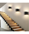 6W Væglampe - IP65, Rund, RGB + CCT Tuya, Sort, Op/ned, Justerbar, Inde / ude, Inkl. lyskilde