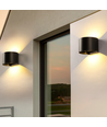 6W Væglampe - IP65, Rund, RGB + CCT Tuya, Sort, Op/ned, Justerbar, Inde / ude, Inkl. lyskilde