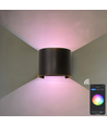 LEDlife RGB+CCT 6W væglampe - Tuya, sort, rund, op/ned, justerbar, inde / ude, IP65, inkl. lyskilde
