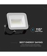 20W LED projektør - Samsung LED chip, IP65, sort hus, 4000K, udendørs
