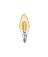 C35 LED-pære 6W E14 - kultråddesign, ravfarvet, ekstra varm hvid, 230V, 680lm, forbrug 6W