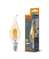 C35 LED-pære 6W E14 - kultrådfarvet, flamme, ravfarvet, ekstra varm hvid, 230V, 680lm