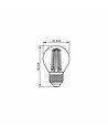 G45 LED-pære 6W E27 - kultråddesign, ravfarvet, ekstra varm hvid, 230V, 680lm, forbrug 6W