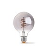 G95 LED-pære 4W E27 - kultråd, dæmpbar, spiral, gråtonet / ask-farvet, ekstra varm hvid, 230V, lysstyrke 100, forbrug 4