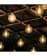 E27 7W dæmpbar LED pære - G95, Amber glas, Filament, 2200K, Erstat 53W