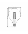 G95 LED-pære 7W E27 - kultråddæmpbar, neutral hvid, 230V, 806lm