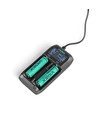 Universal batterioplader med LCD display - 2 kanaler, USB-C, Ni-Mh/Li-Ion/LiFePO4, powerbank funktion