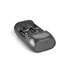 Universal USB-C batterioplader - LCD display, 2 kanaler, til Li-ion/Ni-MH/LiFePO4, 5V/2A