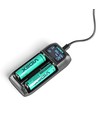 Universal USB-C batterioplader - LCD display, 2 kanaler, til Li-ion/Ni-MH/LiFePO4, 5V/2A