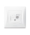 BINERA CAT6 enkelt computerstik - Hvid, RJ45, indbygning, IP20