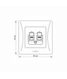 BINERA dobbelt CAT6 netværksudtag - Sort grafit, RJ45, 2 stik, indbygning