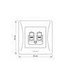 Dobbelt CAT6+CAT6 netværksstik - RJ45, hvid, indbygget, støvdæksel, BINERA serien