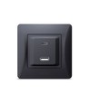 Stikdåse - USB-A + USB-C PD20W sort