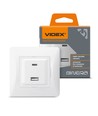 Binera stikkontakt med USB-A + USB-C PD20W - Hvid, indbygget, 16A, IP20