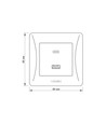 Binera stikkontakt med USB-A + USB-C PD20W - Hvid, indbygget, 16A, IP20