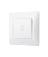 Dørklokke kontakt – 86x86mm, IP20, hvid