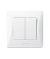 2-kanals afbryder - 86x86, IP20, hvid