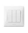 3-kanals afbryder - 86x86mm, IP20, hvid