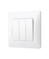 3-kanals afbryder - 86x86mm, IP20, hvid