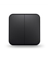 2-kanals påbygningsafbryder - 68x68mm, IP20, sort