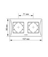 Binera 2-vandret ramme - Sort grafit, 157 x 86 mm, IP20 indendørs