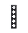 Binera 5-huls lodret ramme - Sort grafit, 86x370mm, plast