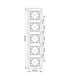 Binera 5-huls lodret ramme - Sort grafit, 86x370mm, plast
