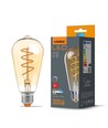 4W dæmpbar LED pære E27 - Spiral kultråd, ravfarvet, ekstra varm hvid, ST64, 230V