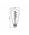 E27 4W dæmpbar LED pære - ST64, spiral filament, amber glas, varm hvid, flicker free