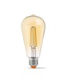 ST64 LED-pære 6W E27 - kultråd, dæmpbar, ravfarvet, ekstra varm hvid, 230V, 550lm
