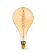E27 8W dæmpbar LED pære - PS160, spiral filament, amber glas, 1800K, 500lm
