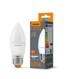 E27 7W LED kertepære - C37, 3000K, 630lm, RA80, erstatter 50W