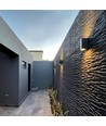 GU10 dobbelt facade væglampe - IP54 udendørs, grå, op/ned lys, aluminium, uden lyskilde