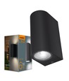 6W LED væglampe til facade - IP54, 2700K, sort, 15cm bred, inkl. lyskilde